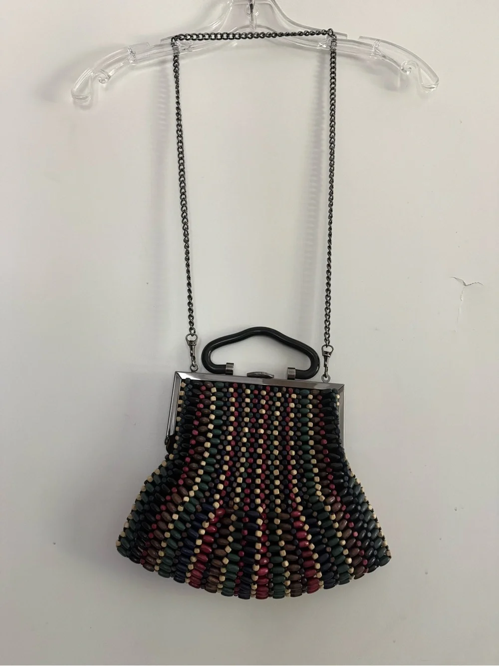 Patricia Nash Almarza Small Forest Bead Wood Clutch/Shoulder Bag